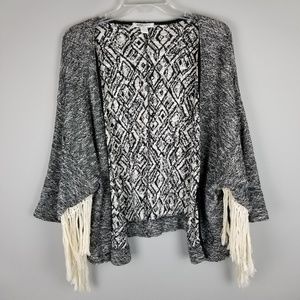 Suite Blanco Fringe Open Cardigan Sweater S M L XL